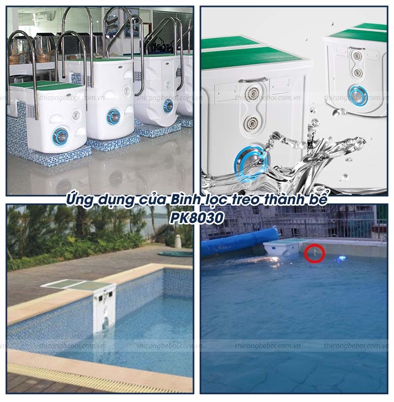 ứng dụng bình lọc treo thành bể bơi PK8030