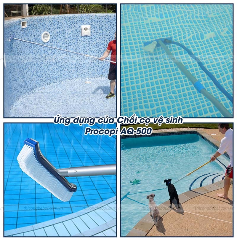 ứng dụng chổi cọ vệ sinh bể bơi Procopi AQ-500