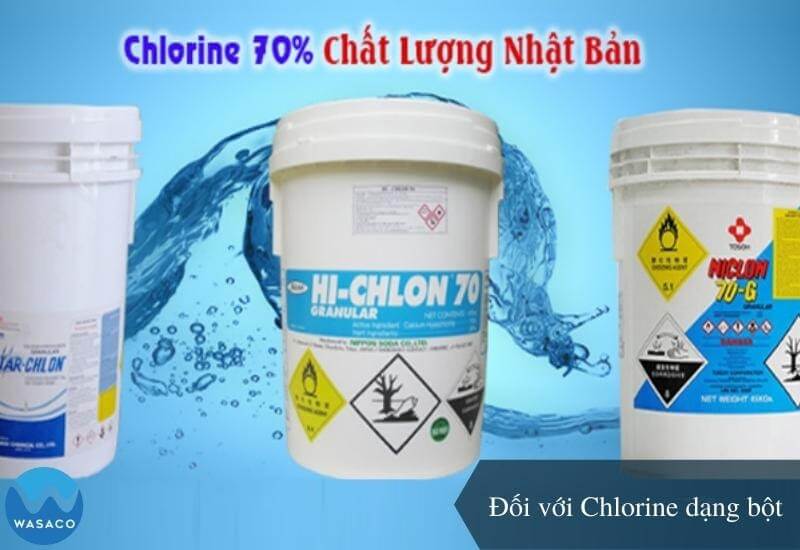 Đối với Chlorine dạng bột