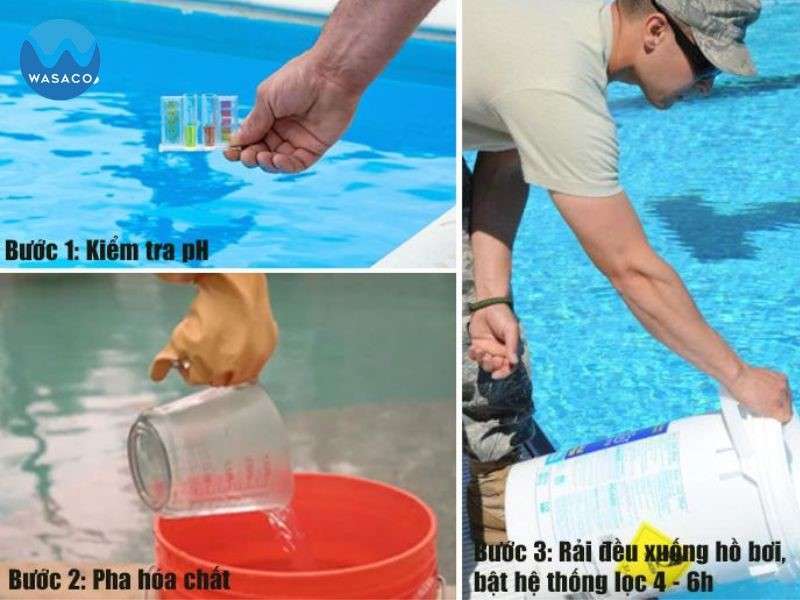 Quy trình sử dụng Chlorine bột trong xử lý nước bể bơi